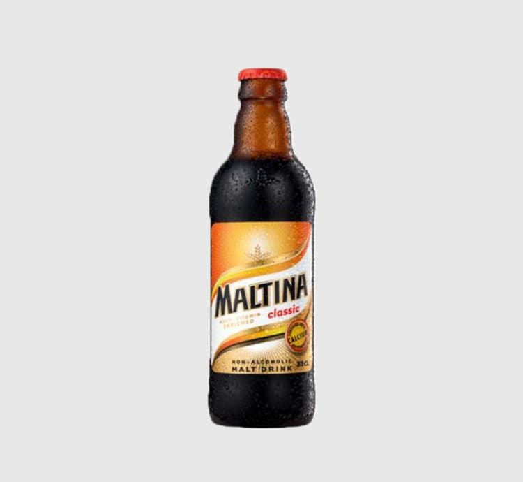 Maltina Iboneka muri 330ml na 500ml ifite uburyohe bwa malt, iranaryoshye cyane.