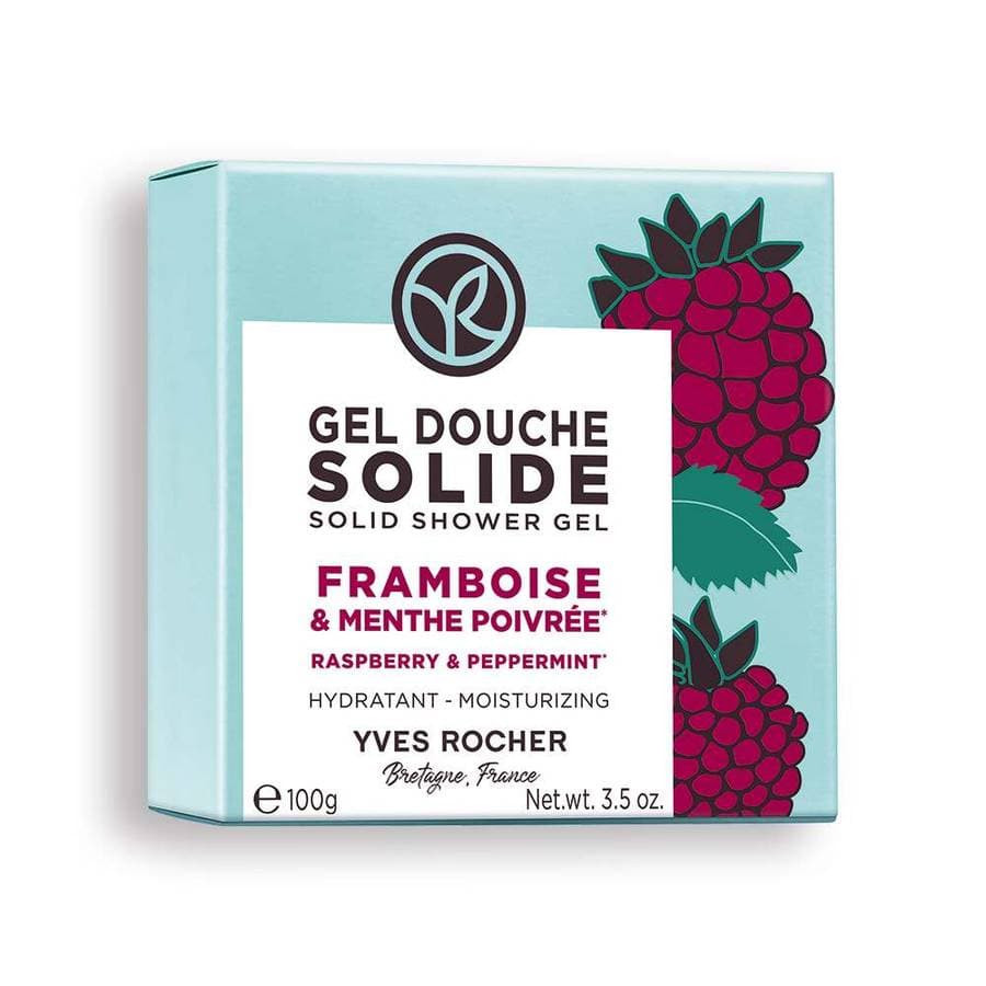 Yves Rocher – Gel Douche Solide Hydratant Framboise & Menthe Poivrée – 100 g