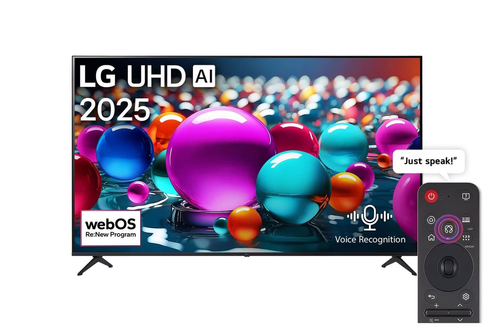 65 Inch LG UHD AI UA85 4K Smart TV with AI Magic Remote, HDR10 Pro, and webOS 25 (65UA85006LA)