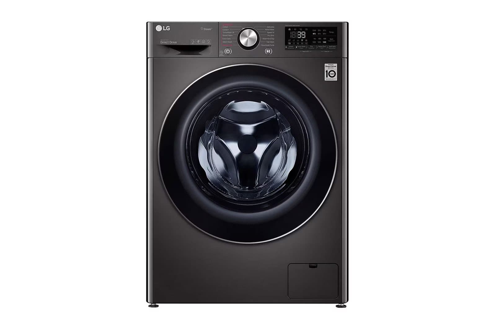LG 9kg/5kg Front Load Washer Dryer with AI DD, Steam, ThinQ Wi-Fi, and Black Steel Finish (F4R5VGG2E)