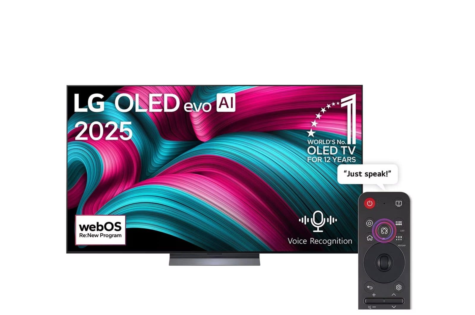 65 Inch LG OLED evo AI C5 4K 144Hz Smart TV with AI Magic Remote, Brightness Booster, Dolby Vision, and webOS 25 (OLED65C56LA)