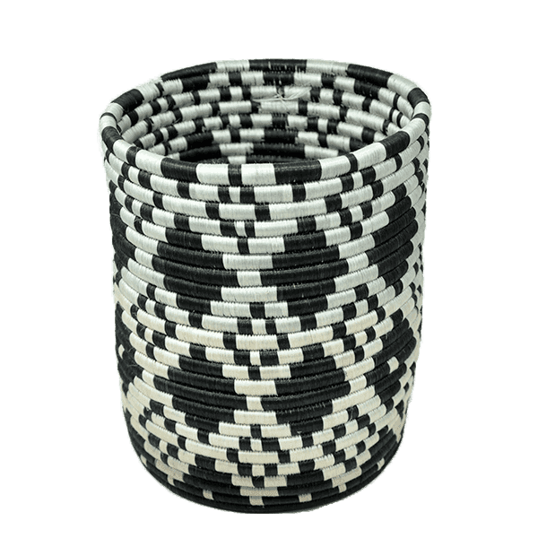 Beautiful black &amp;amp;White patterns handwoven storage basket