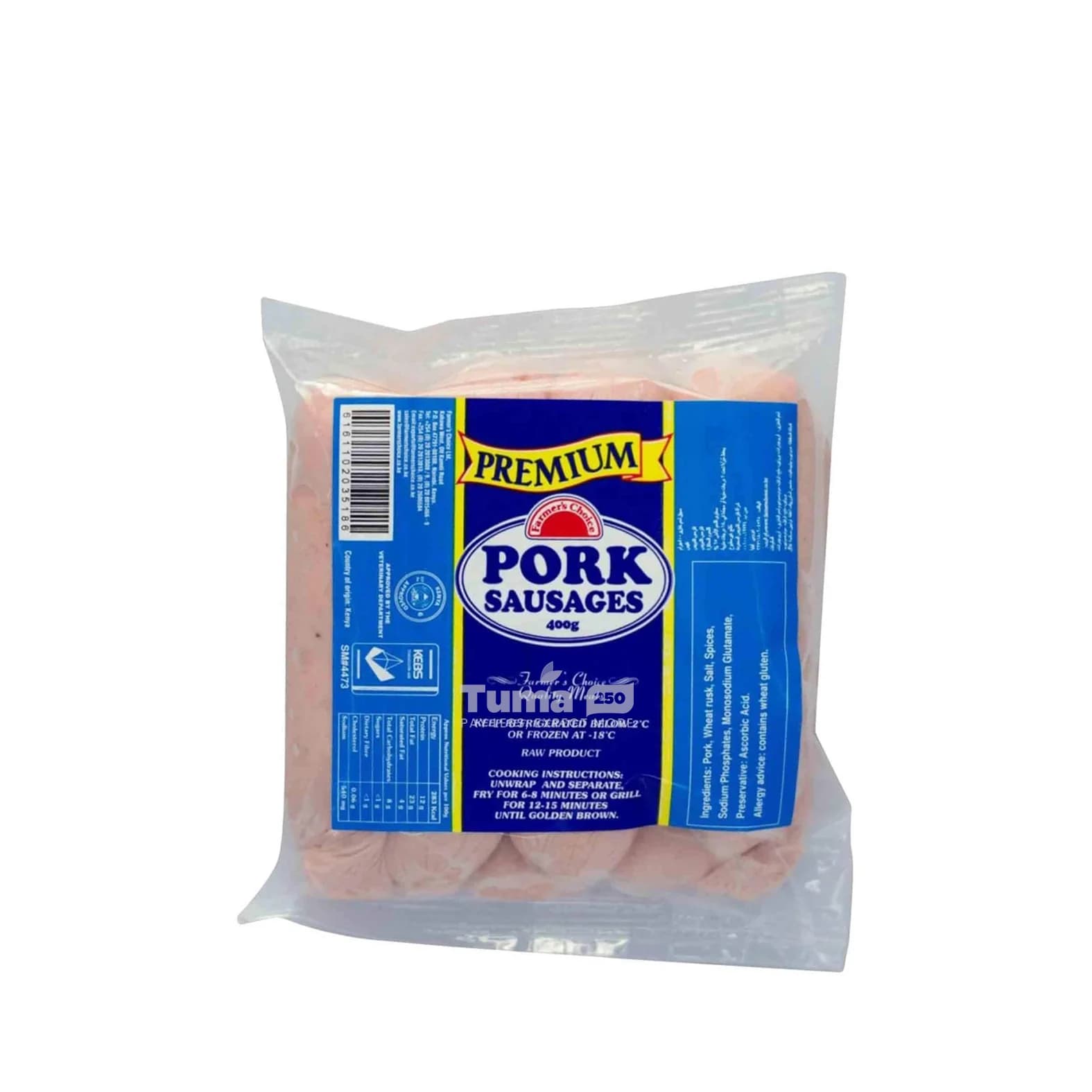 Farmer’s Choice Meaty Pork Low Fat Sausages 400g