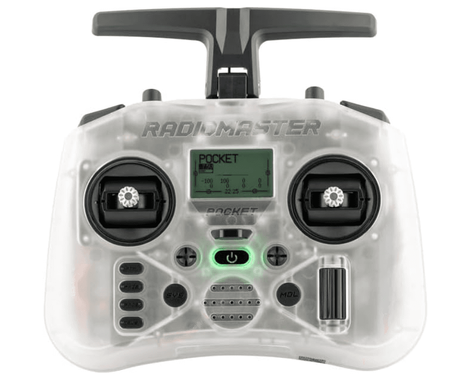 Radiomaster Pocket Hall Gimbal EdgeTX Transmitter Remote Control Portable Lightweight Built in LED Light Foldable Antenna (Cc2500 Charcoal Mode 2)