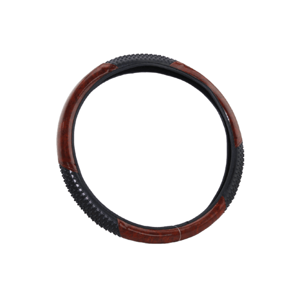 AUTOXTRA AutoXtra Wood S-wheel Cover — Brown - Large (38 cm)