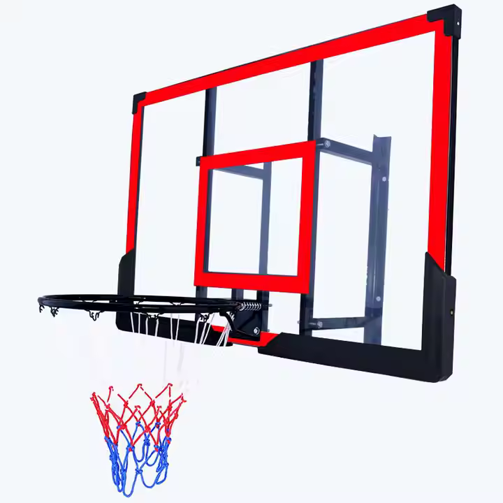 Portable Wall Mounted Basketball Hoop Stand with Bracket Outdoor 48''x 32'' Basketball Backboard for Basketball Training
