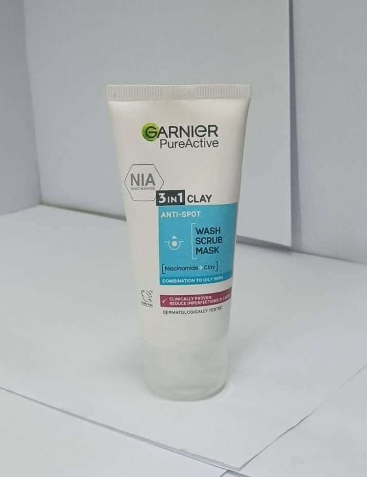 Garnier 3in1 Clay Wash Scrub Mask 50ml