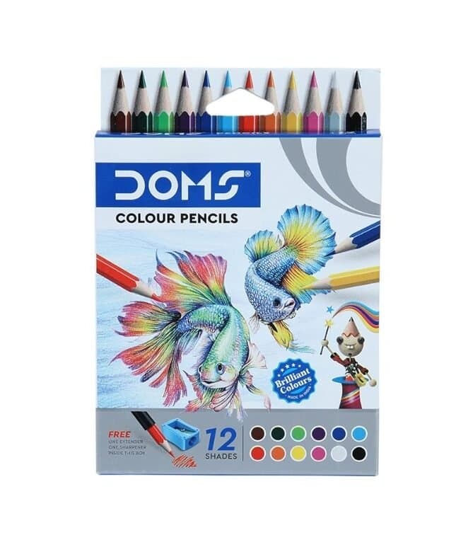 Doms Colour Pencil 12 Shades Half Size