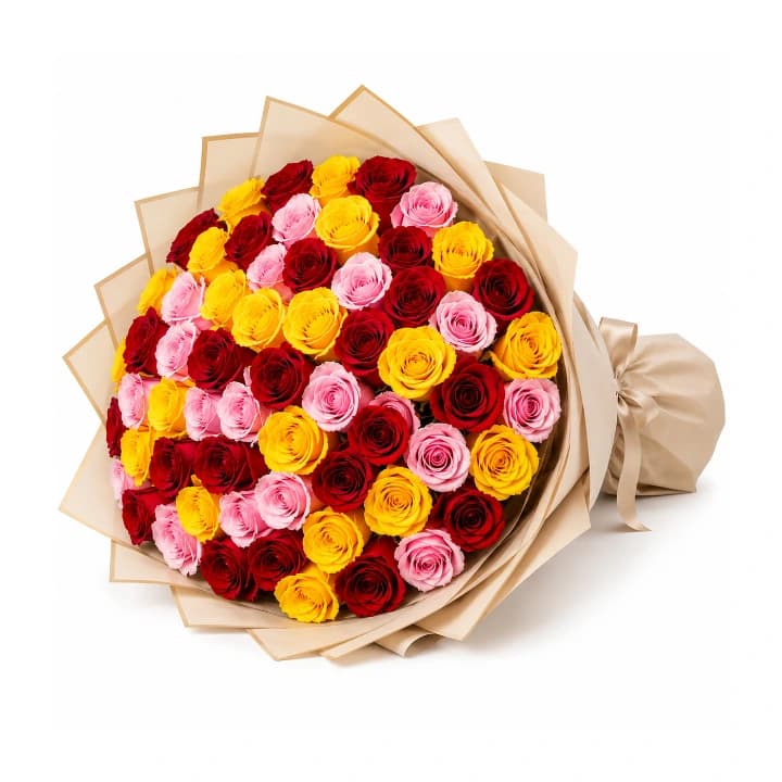 Classic Flower Bouquet - Red, Rose and Yellow Roses