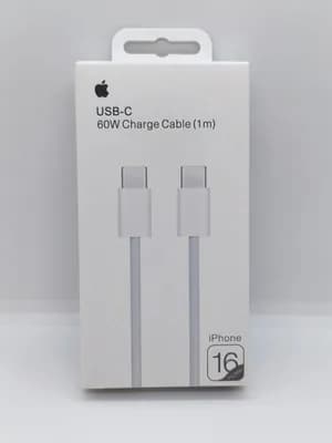 White Apple 60W USB-C Charge Cable (1m) designed for iphone 16.