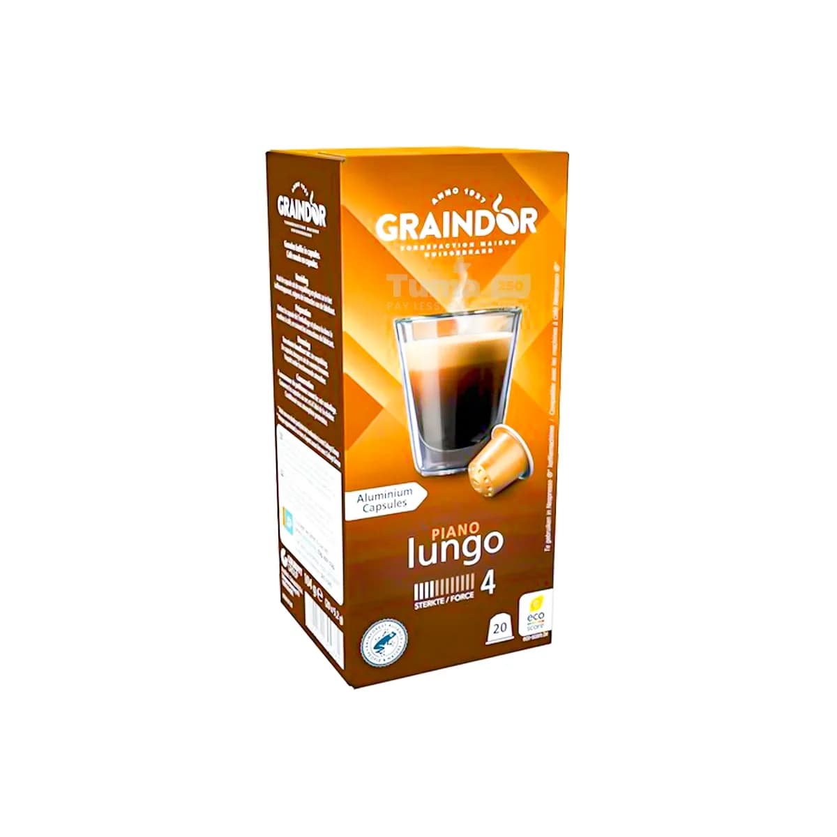 Graindor Piano Lungo Nespresso Capsules 20 Packs x 5.2g (104g)