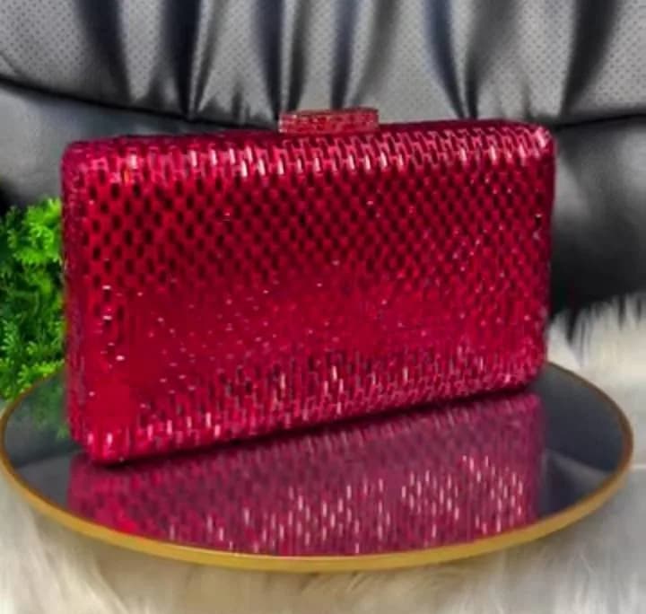 Clutch bag Red Leather