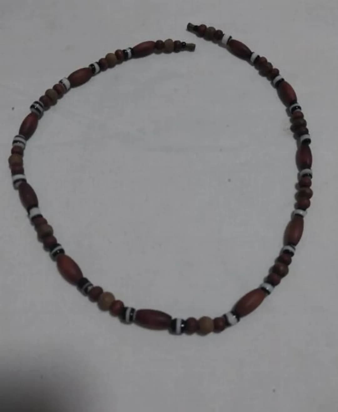 Women's Necklace, Design Wood & Beads
