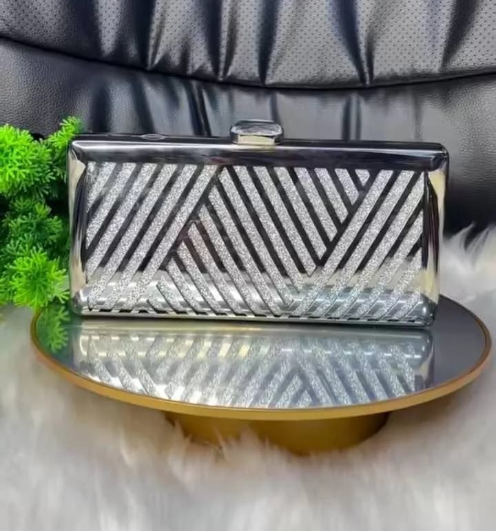 Clutch bag Silver Leather #4