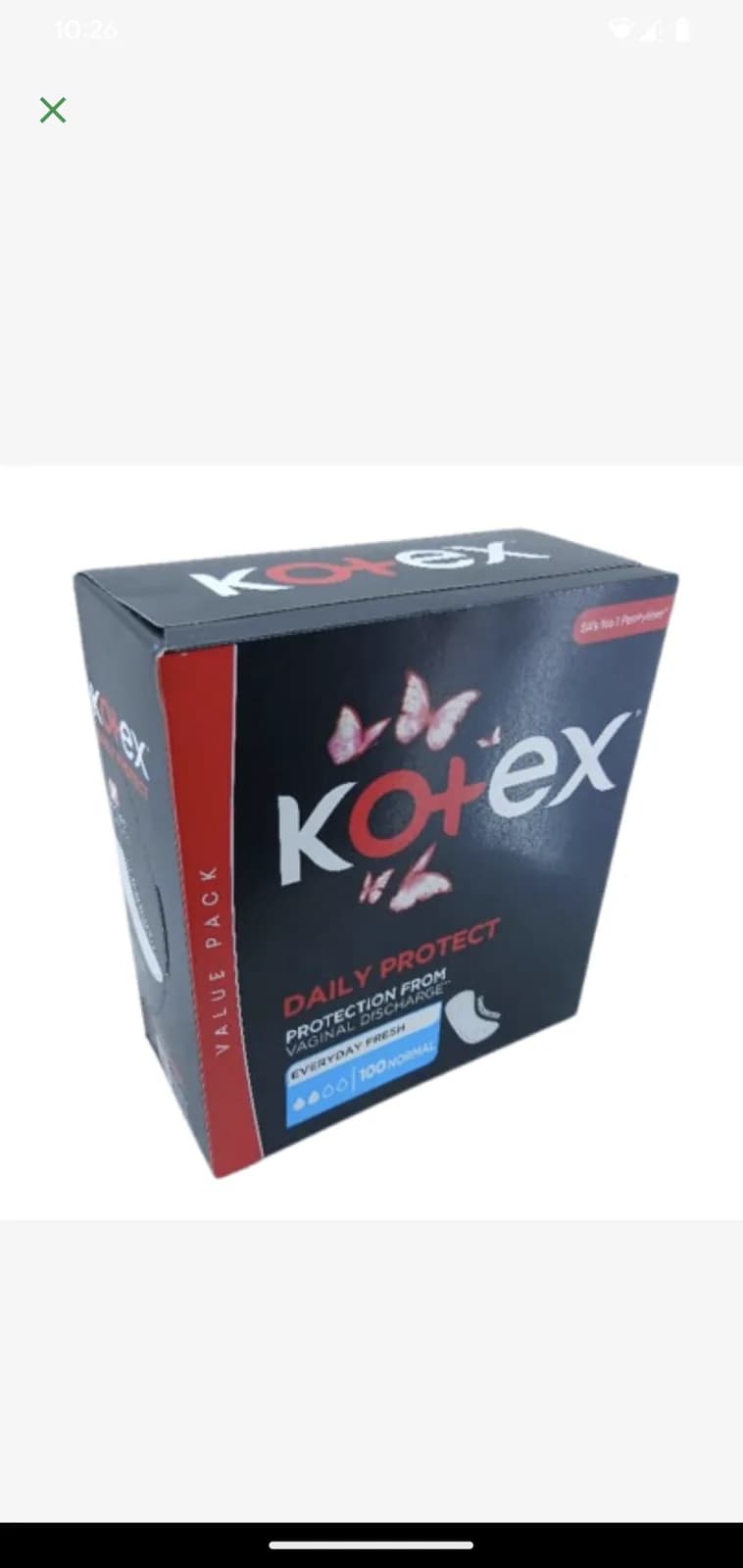 Kotex Daily Protect Unscented 100 Normal
Everyday Fresh Protection from Varginal Discharge