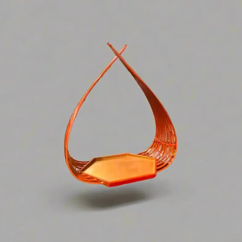 Vibrant Orange Hexagonal Basket Tray
