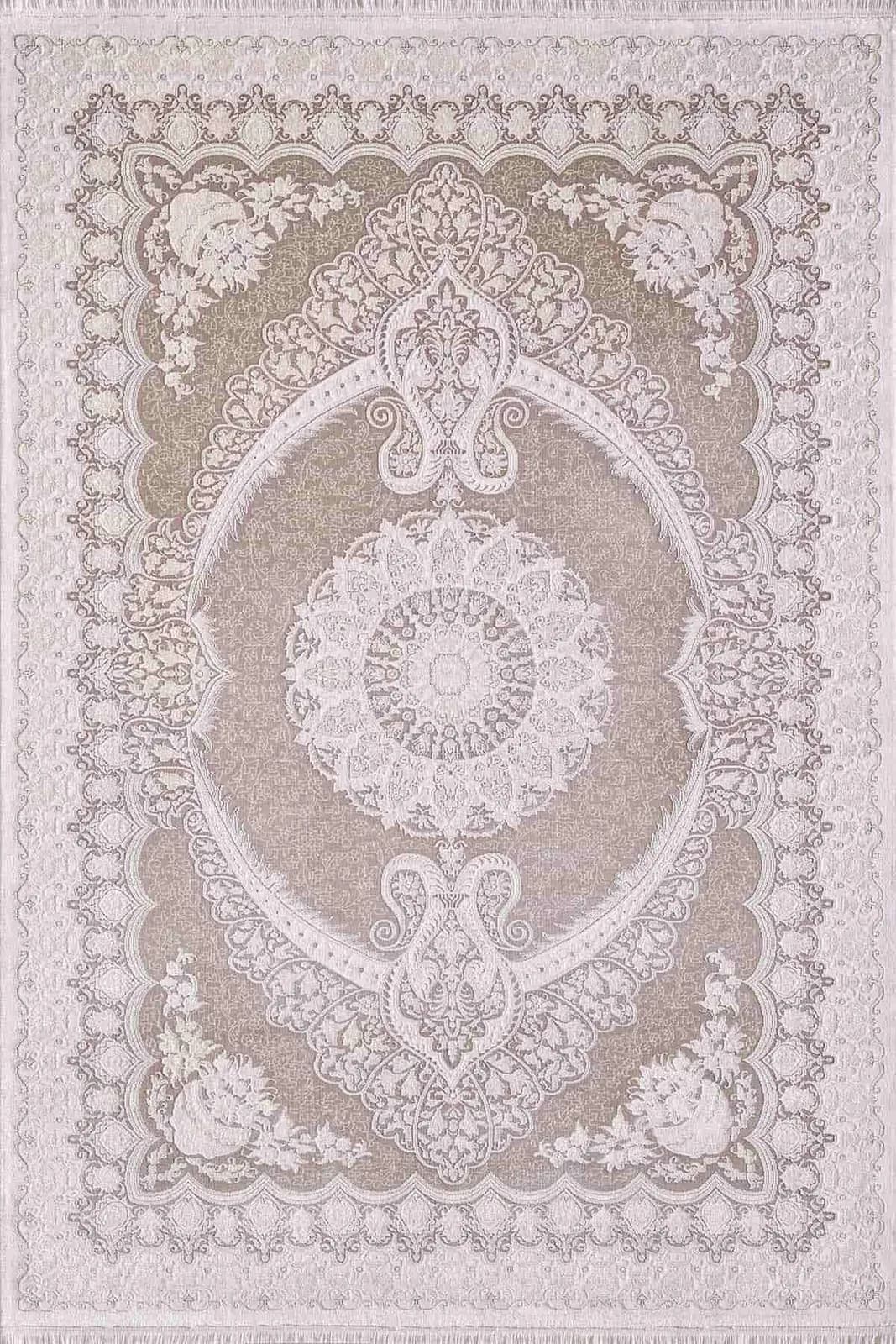 GÜMÜŞ SUYU Esiliva 11431 Rectangular Natural Yarn Machine-Made Carpet 100X300 - Mink