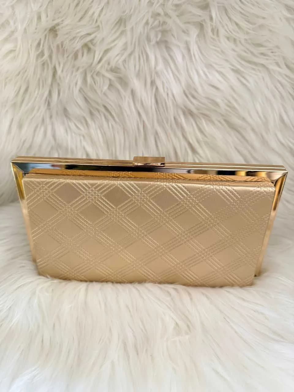 Champagne Gold Frame Clutch Handbag