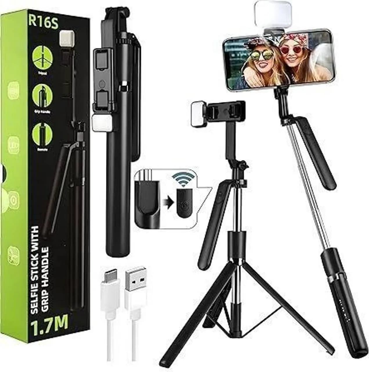 R16S 1 7M Selfie Stick Tripod with Bluetooth Remote Adjustable Phone Stand for Tiktok YouTube Best Price