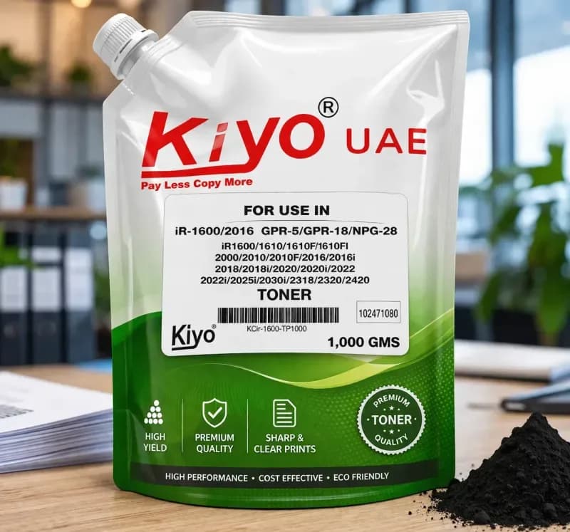 Kiyo Toner Powder 1KG Universal Black Refill for Canon Imagerunner 1600 Series 2000 Series 2200 2206 Series 2300 Series 2400 Series HP Laserjet Printers