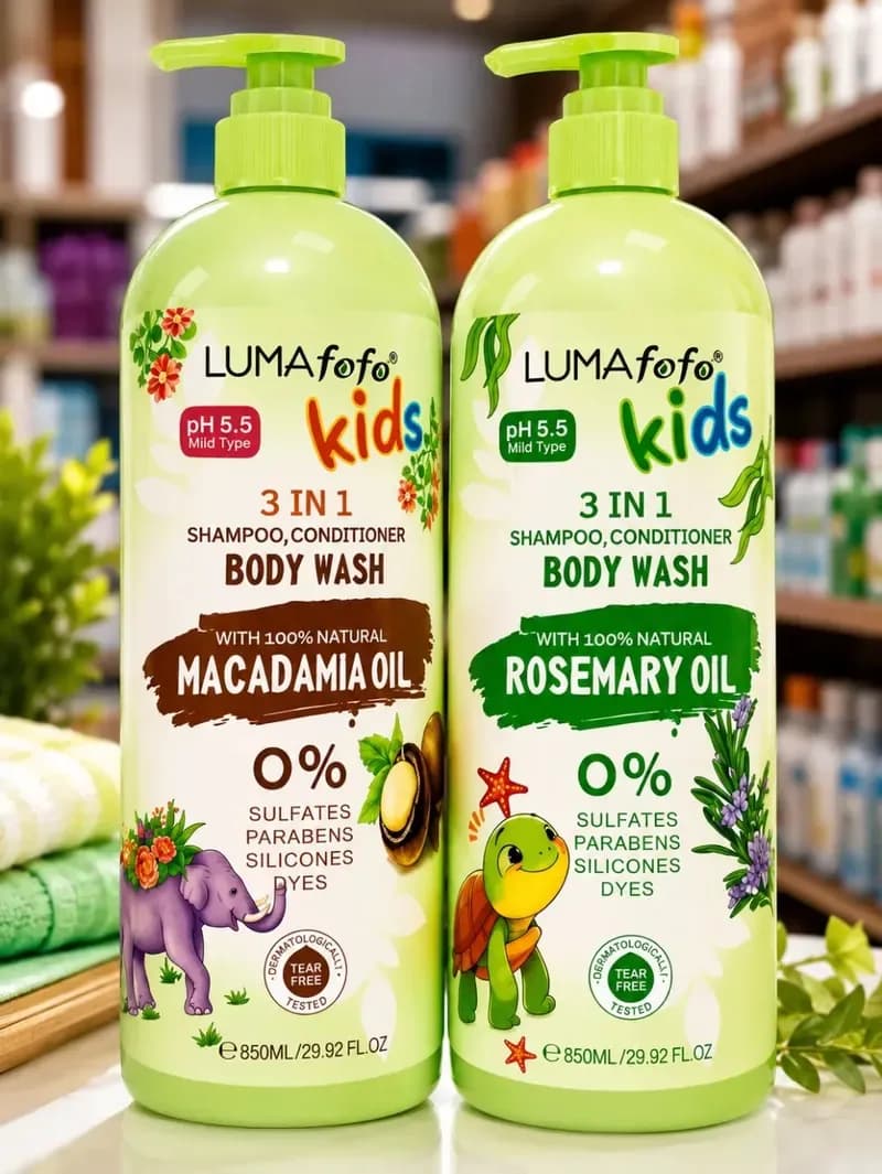 Umafofo Kids 3-in-1 Shampoo Conditioner Body Wash
