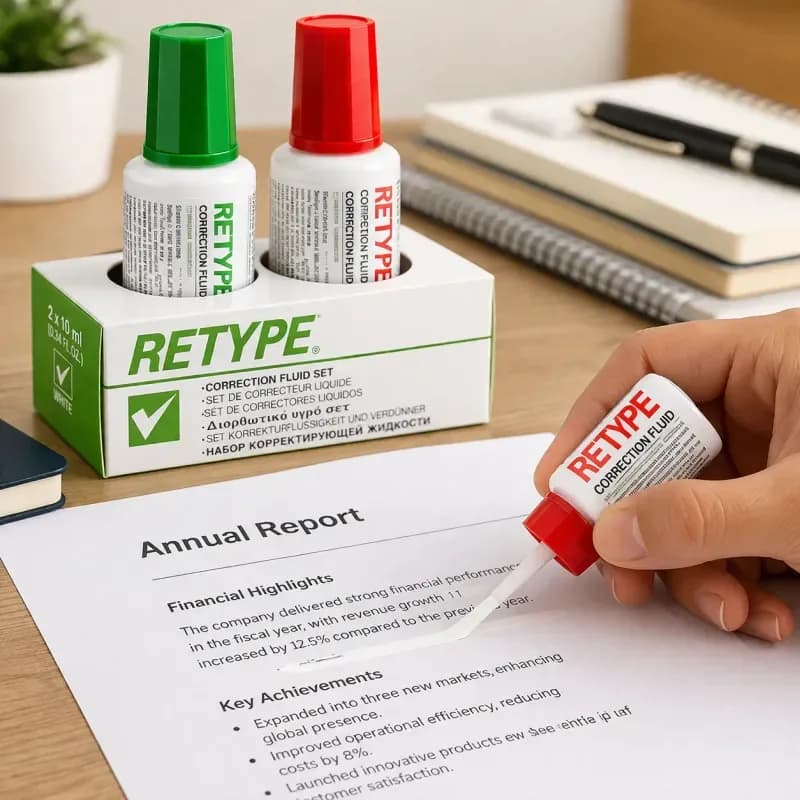 Correction Fluid Blanco White Out Pen Quick Dry Paper Correction Liquid for Office School