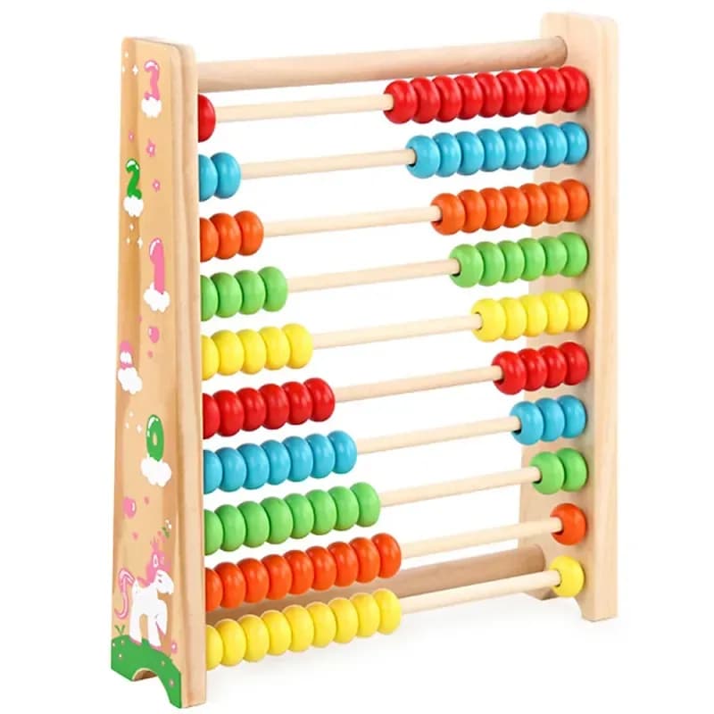 Math Beads 10 Row Multi Color Abacus