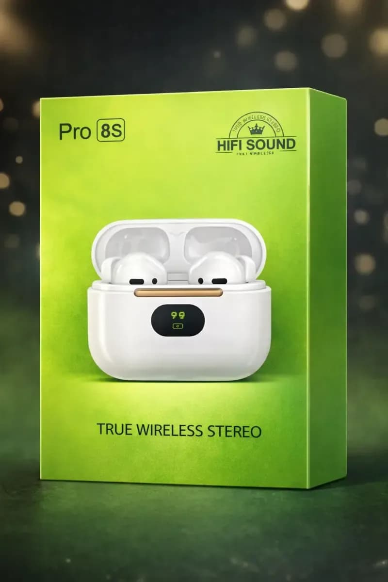 Pro 8S Wireless Earbuds Hi Fi Sound Bluetooth 5 3 Long Battery Life LED Display Charging Case True Wireless Earphones