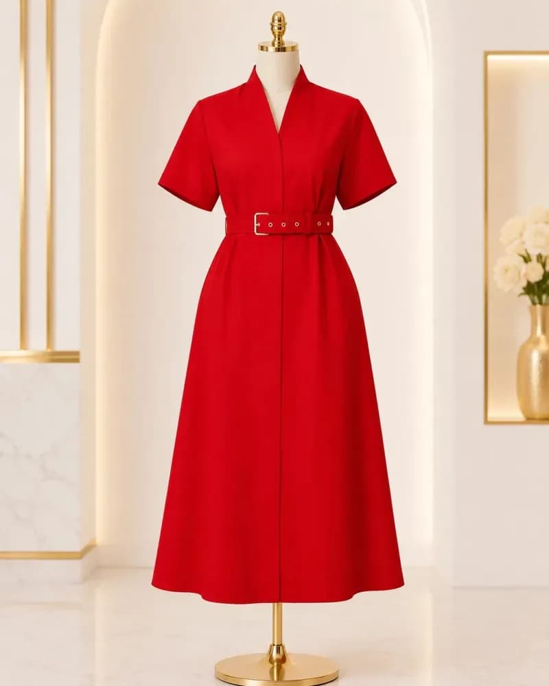 Women's Long Button Front Summer Dress Elegant Maxi Gown
