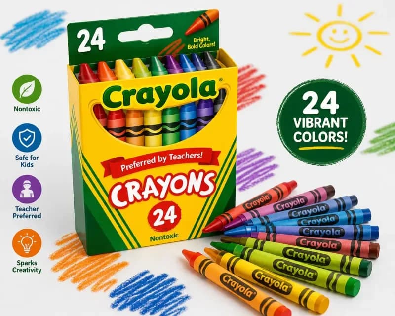 Crayons 24 Colors Pack Safe Kids Drawing Crayons Egura