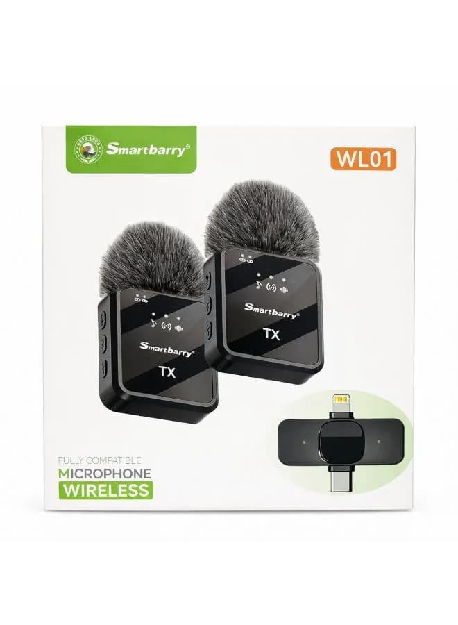 Smartberry WL01 Wireless Microphone Dual Tx Noise Reduction Lavalier Mic for iPhone Android Best Price