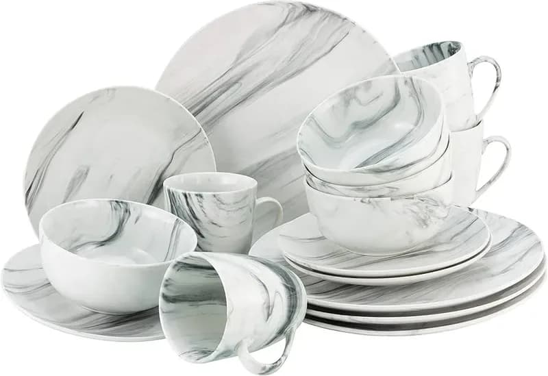 Black White Dinnerware Set 16PC
