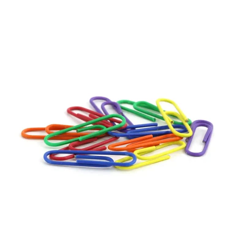 100 Pcs Coloured Paper Clips 50MM 33MM Assorted