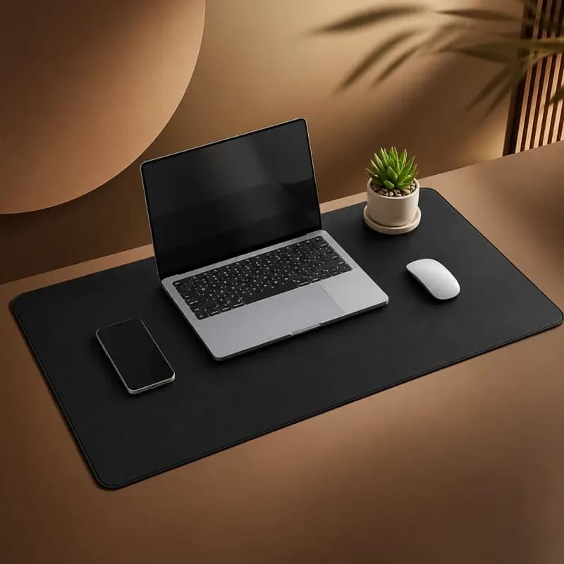 Brown Leather Desk Mat for Laptop Mouse Premium Office Desk Pad
