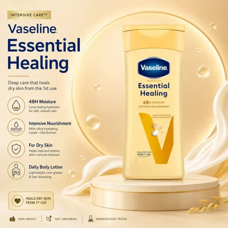 Vaseline Essential Healing Body Lotion 400ML