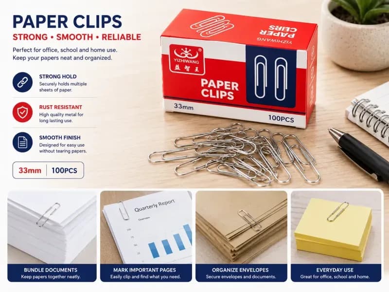 Paper Clips Metal Binder Clips Bulk Office Stationery