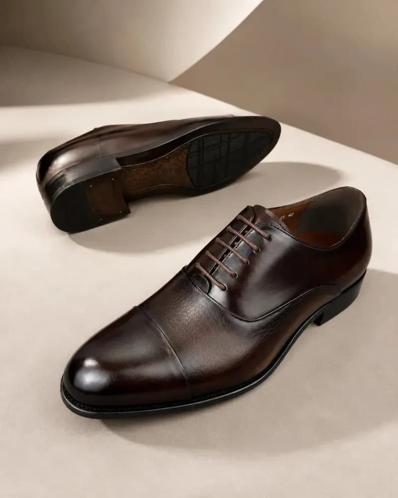 Men's Leather Oxford Shoes Formal Lace Up Dress Shoes