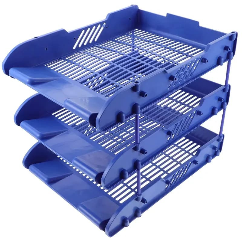 3 Tier Desktop File Organizer Paper Tray for Office Home Stackable Document Holder
