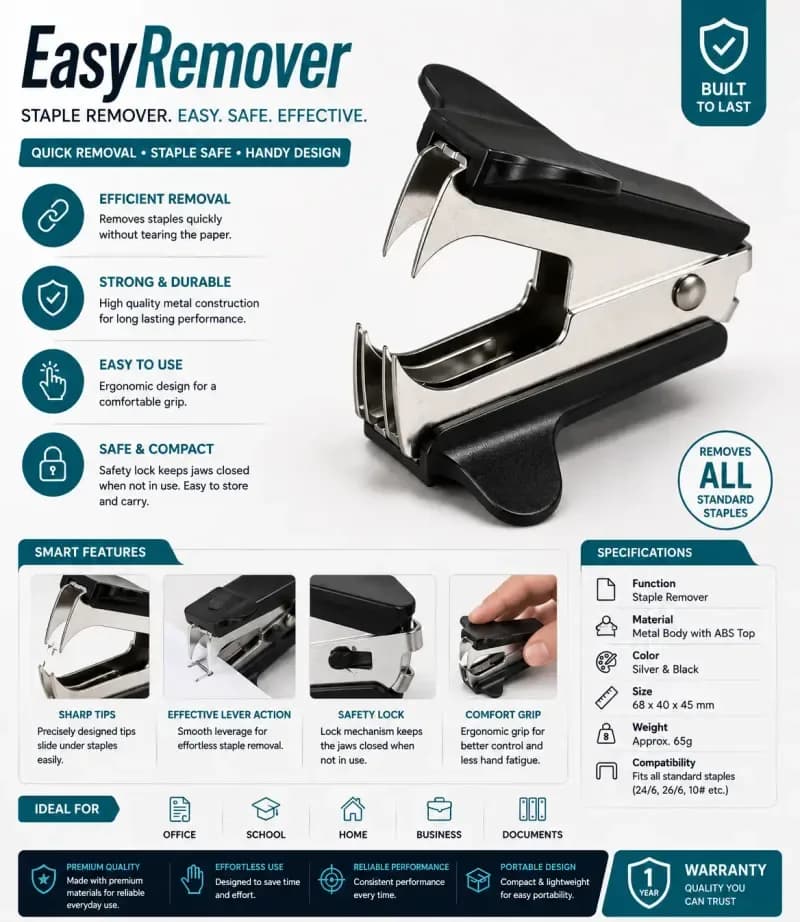 Staple Remover Office Staple Puller Tool