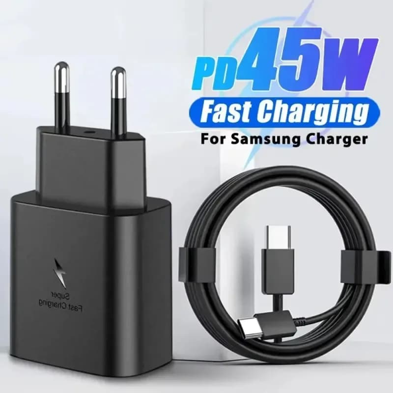 45W Pd Charger for Samsung Galaxy S24 S23 S22 Ultra Note 10 5G USB C Mobile Phone Type C Fast Quick Charging Wall Adapter