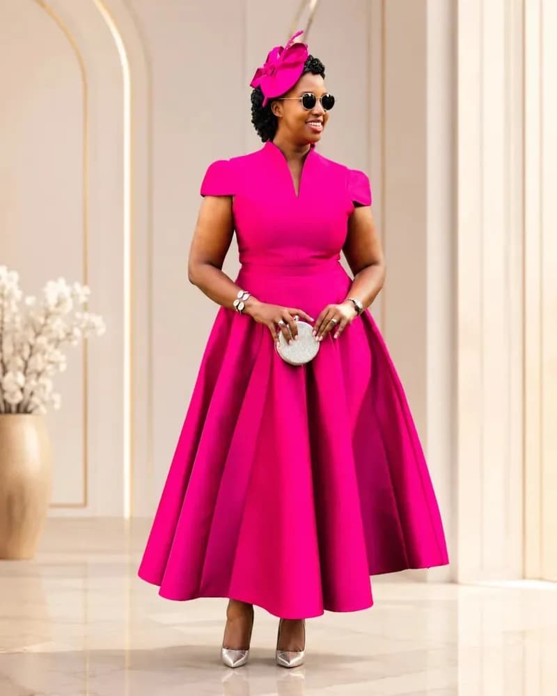 Satin Cocktail Party Dress Bespoke A Line Midi Gown