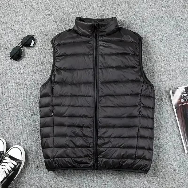 Ultralight Sleeveless Puffer Vest Jacket Ultra Thin Warm Lightweight Down Jacket Waistcoat Winter Men Duck Down Vest Coats