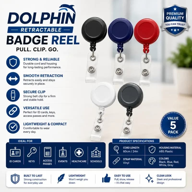 Clip Button Holder Document Badge Clip