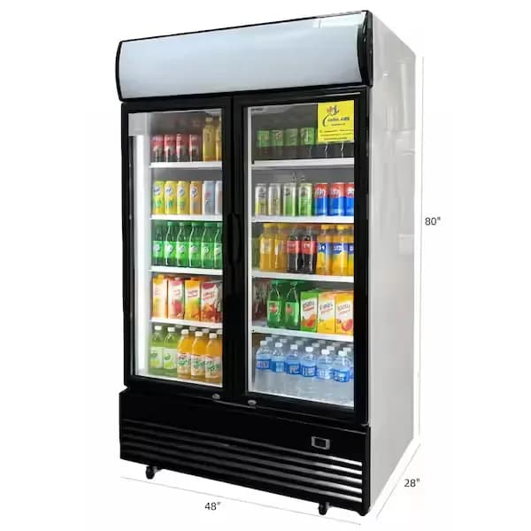 Nasco 1000L Double Door Display Fridge Nas CH1250 2DR