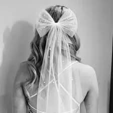 Hair Bow Veil for Bachelorette Party Bridal Shower