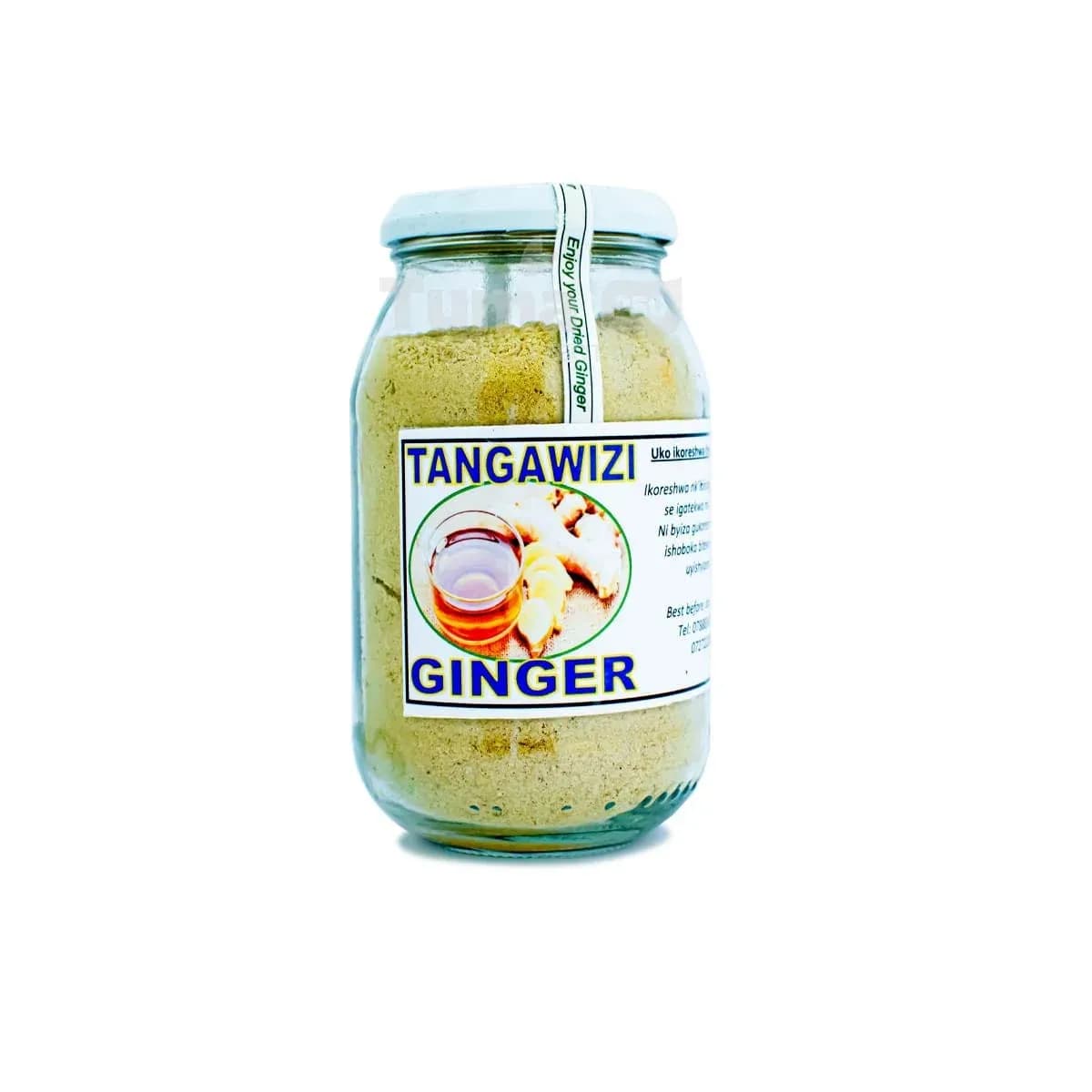 Dried Ginger Powder In Glass Jar (Tangawizi)