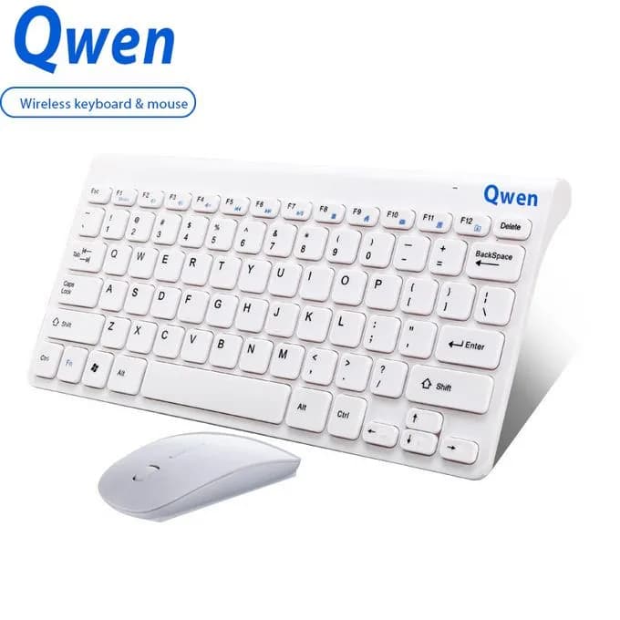 Qwen 2.4G Wireless USB Keyboard Mouse Combo-White