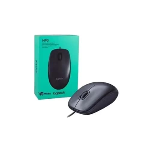 Logitech M90 Wired USB Mouse, 1000 DPI Optical Tracking, Ambidextrous PC/Mac/Laptop - Black.