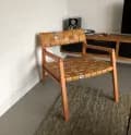 Red Eucalyptus, Tan Leather and Kitenge Chair
