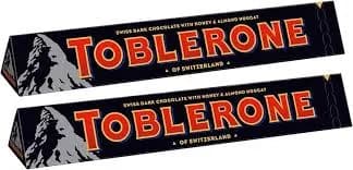 Toblerone, swiss dark chocolate with honey & almond cougat, 100 g